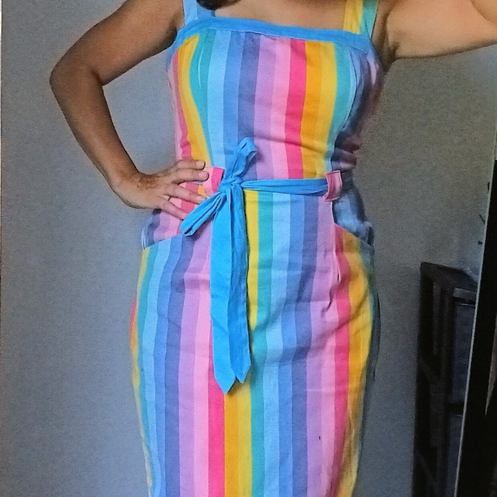 Collectif Multicolor Striped Midi Dress
